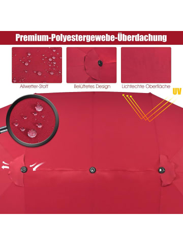 COSTWAY Doppelsonnenschirm 470 x 280 cm in Rot