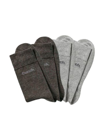 Bench Basicsocken in 2x anthrazit-meliert, 2x grau-meliert