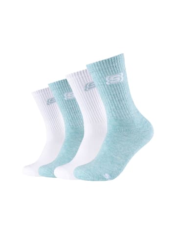 Skechers Tennissocken 4er Pack cushioned in pastel turquoise melange