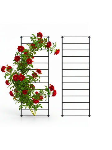 relaxdays 2 x Rankgitter in Schwarz - (B)76 x (H)210 x (T)5 cm