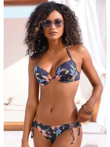 LASCANA Push-Up-Bikini-Top in anthrazit-bedruckt