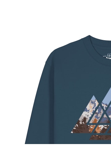 wat? Apparel Sweatshirt Geometric Landscape in Petrol