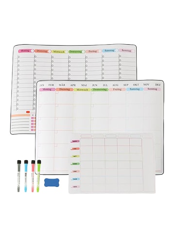 relaxdays 3-teiliges Whiteboard-Set in Weiß