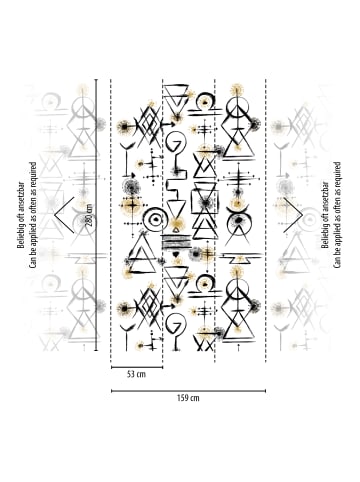 A.S. Création Tapete Cosmic Geometry in Schwarz-Gold
