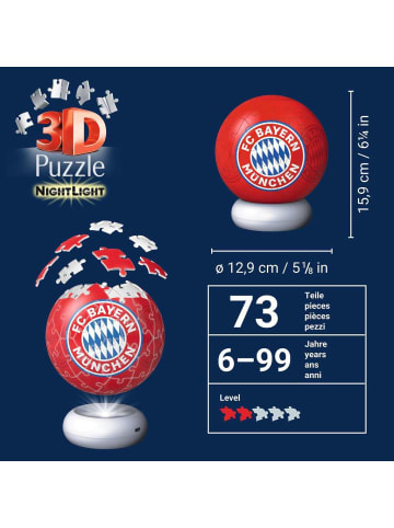 Ravensburger Ravensburger Puzzle 72 Teile Puzzle-Ball Nachtlicht FC Bayern München in bunt