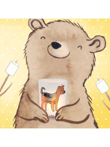 Mr. & Mrs. Panda Teelichthalter Airedale Terrier Moment ohne Spruch in Transparent
