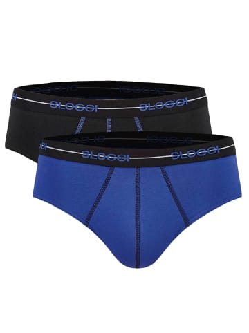 Sloggi Slip 2er Pack in Schwarz/Blau