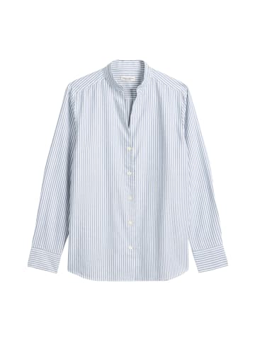 Marc O'Polo Gestreifte Stehkragen-Bluse regular in Medium Blue