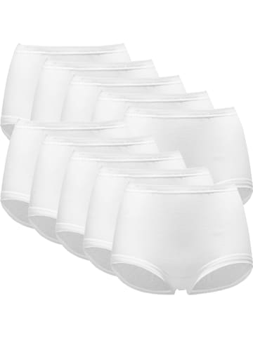 Erwin Müller Baumwolle, Feinripp Taillenslip 10er-Pack in weiß
