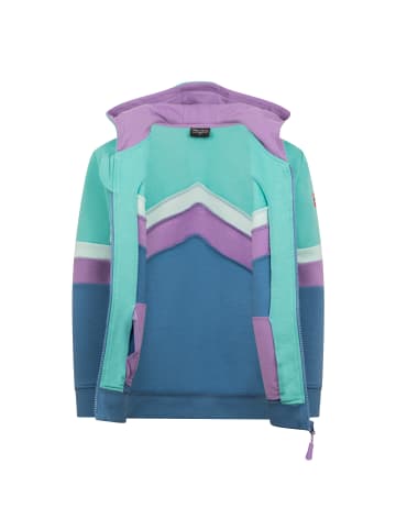 Trollkids Sweatjacke Flekkefjord in petrol/lime