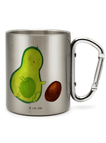 Mr. & Mrs. Panda Outdoor Tasse Avocado Kern rollt ohne Spruch in Silber