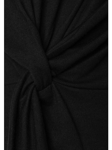 More & More softes, asymmetrisches Langarmshirt, Knot-Detail in black