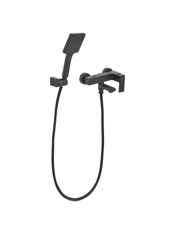 Beliani Wannenarmaturen BALNEARIO in Schwarz - (W) 19 x (H) 179 x (L) 14 cm