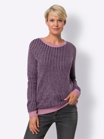 Sieh an! Langarm-Pullover in marine-altrosa