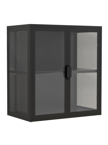 ebuy24 Vitrinenschrank FlokasVS Türen Schwarz 60 x 35 cm