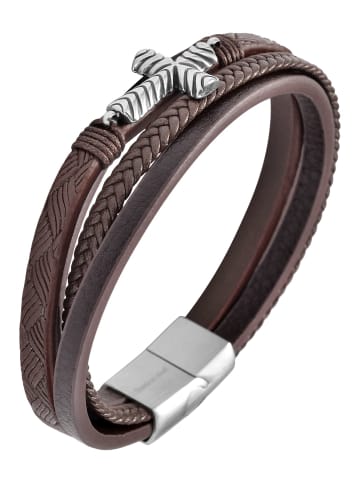 Adeliás Unisex Armband – Lederarmband aus Leder 21 cm in braun