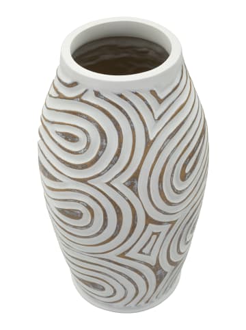 Mauro Ferretti Weiße Harzvase Ø 19,5 x 35 cm