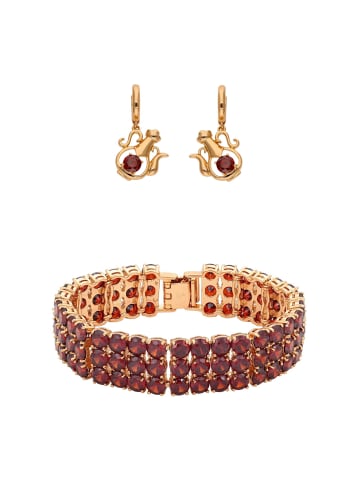 faina Women Jewelry Set in rose gold red