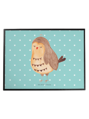 Mr. & Mrs. Panda tischschutz Eule Zufrieden ohne Spruch in Türkis Pastell