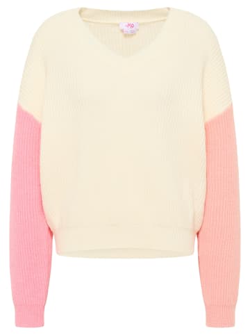 myMo Damen Strickpullover in Wollweiss