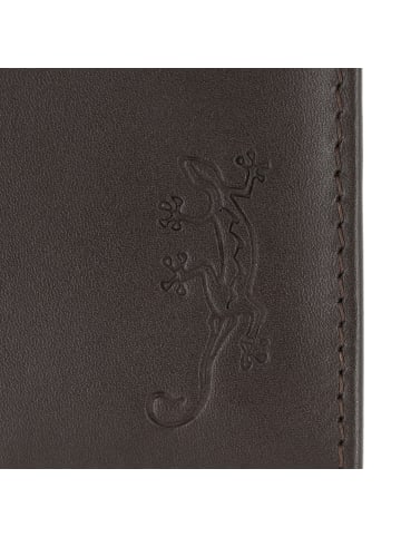 oxmox Leather Geldbörse RFID Schutz Leder 11 cm braun-lizard