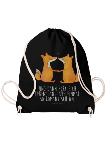 Mr. & Mrs. Panda gym beutel Füchse Liebe mit Spruch in Schwarz