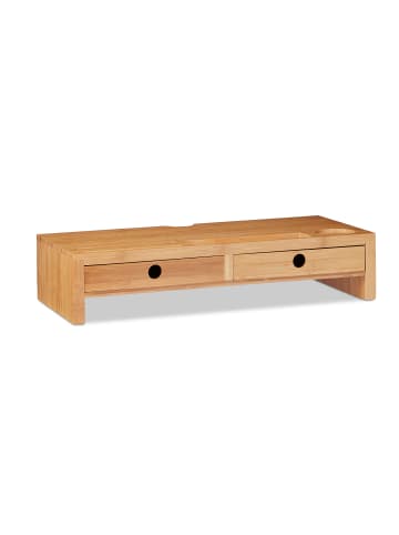 relaxdays Monitorständer in Natur - (B)56 x (H)12 x (T)27 cm
