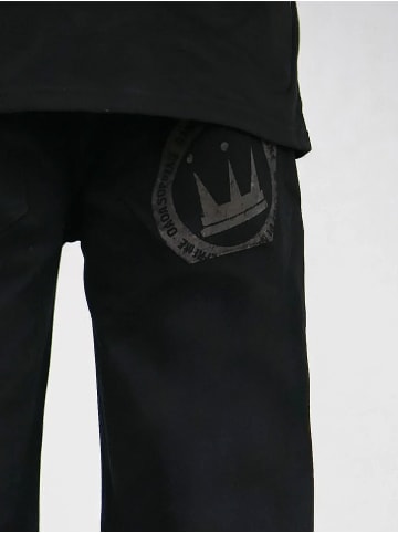 DADA Baggy Denim Loose Fit Jeans mit Coin Logo Print in Schwarz