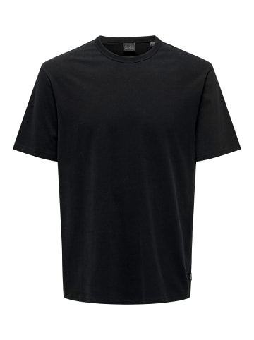 Only&Sons Weiches Rundhals T-Shirt Kurzarm ONSSMART Basic Shirt in Schwarz