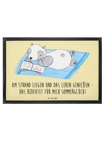 Mr. & Mrs. Panda Schmutzfänger Sommerglück mit Spruch in Gelb Pastell