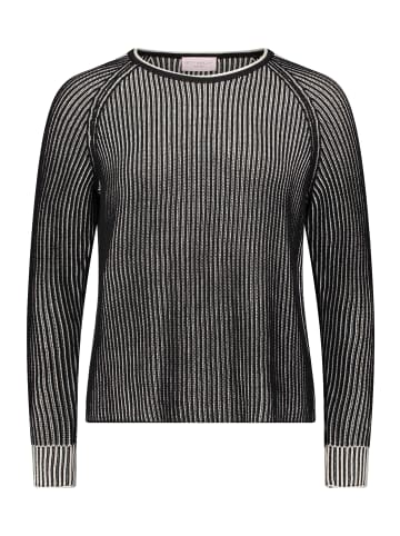 Betty Barclay Grobstrick-Pullover mit Rippenstruktur in Patch Black/Beige