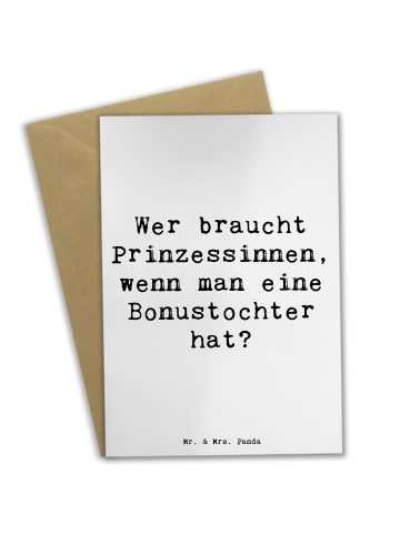 Mr. & Mrs. Panda Grußkarte Bonustochter mit Spruch in Weiß