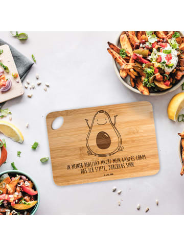 Mr. & Mrs. Panda Hackbrett Avocado Glücklich mit Spruch in Braun