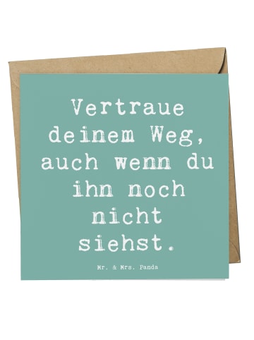 Mr. & Mrs. Panda Einladungskarte Spruch Zukunftsplanung Ungewiss... in Meeresbrise