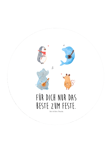 Mr. & Mrs. Panda Rund Magnet Big Einheit mit Spruch in Weiß