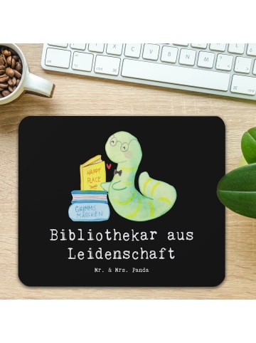 Mr. & Mrs. Panda Mousepad Bibliothekar Leidenschaft mit Spruch in Schwarz