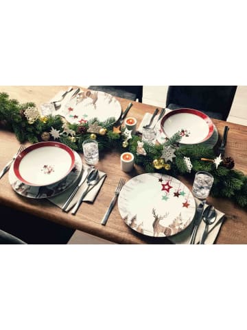 Seltmann Weiden 12er Set Tafelservice Life Christmas in weiß-braun