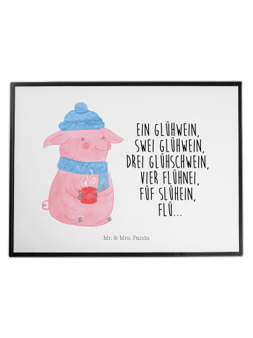 Mr. & Mrs. Panda Schreibtischunterlage Schweinchen Glühwein mit ... in Weiß