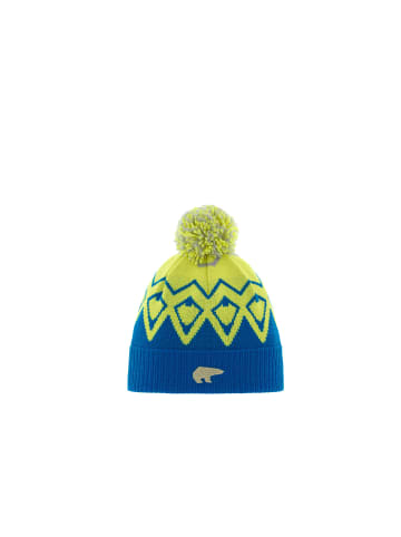 Eisbär Retro-Mütze Ziggy OS Pompon MÜ kids in blau