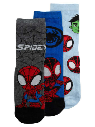 Spiderman 3er Pack Marvel Spiderman Socken Spidey Sneaker Söckchen in Mehrfarbig