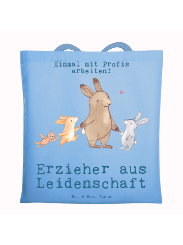 Mr. & Mrs. Panda Tragetasche Erzieher Leidenschaft mit Spruch in Sky Blue