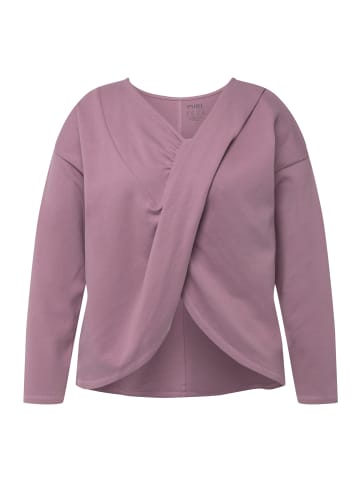 Ulla Popken Longsleeve in grau-flieder