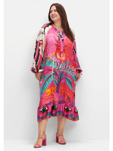 sheego Maxikleid in pink gemustert