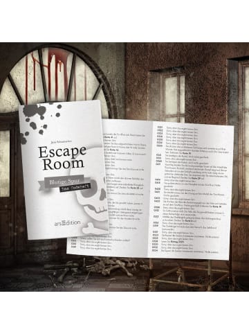 ars edition Escape Room. Blutige Spur | Ein Escape-Krimi-Spiel