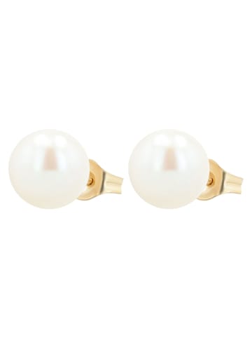 Adeliás Damen Ohrringe – Ohrstecker aus 333 Gold mit Perle in gold