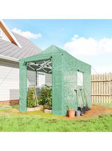 Outsunny Pop Up Gewächshaus,295L x 200B x 270H cm,Grün
