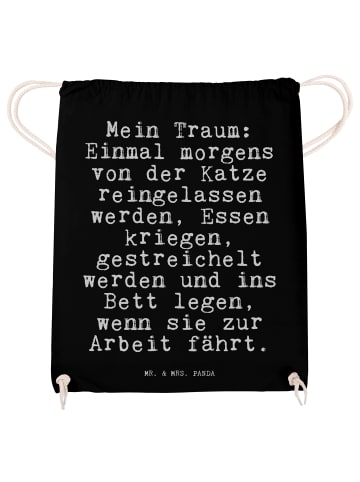 Mr. & Mrs. Panda Sportsack Mein Traum: Einmal morgens... mit Spruch in Schwarz