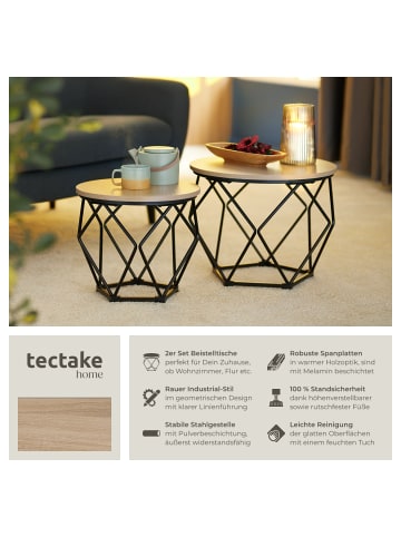 tectake 2er-Set Wohnzimmertisch, Industrial Style, Gestell in Diamantform