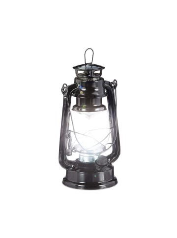relaxdays Sturmlaterne LED in Schwarz - (B)15 x (H)24 x (T)11,5 cm