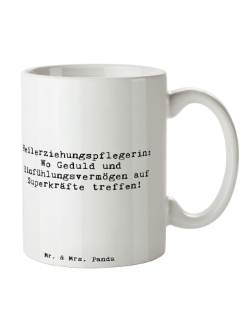 Mr. & Mrs. Panda Kaffeetasse Spruch Heilerziehungspflegerin Supe... in Weiß